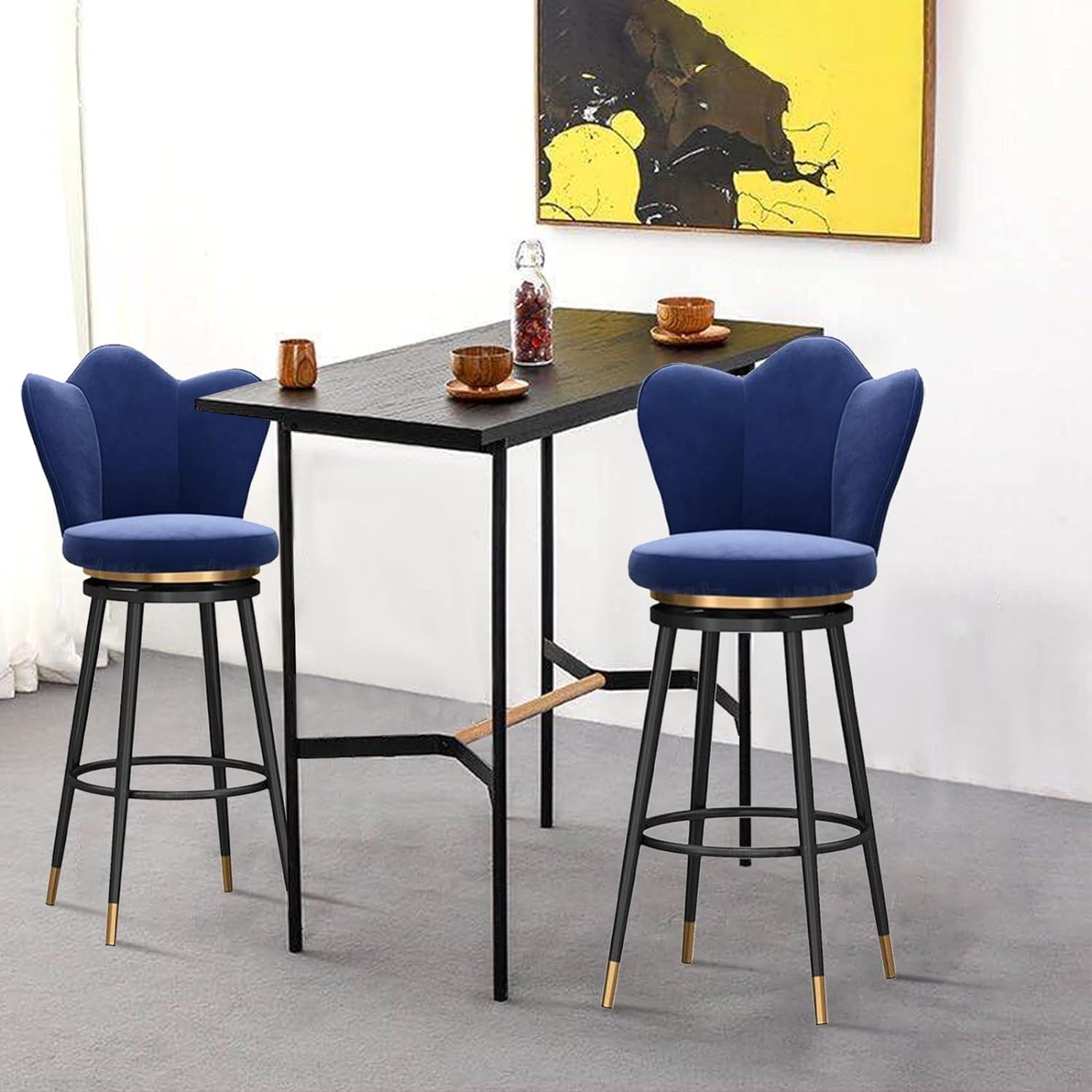 ベティのカウンターチェアーとなります　ラス1 Amazon | [XINYINLW] カウンターチェア 木製 360度回転 足置き